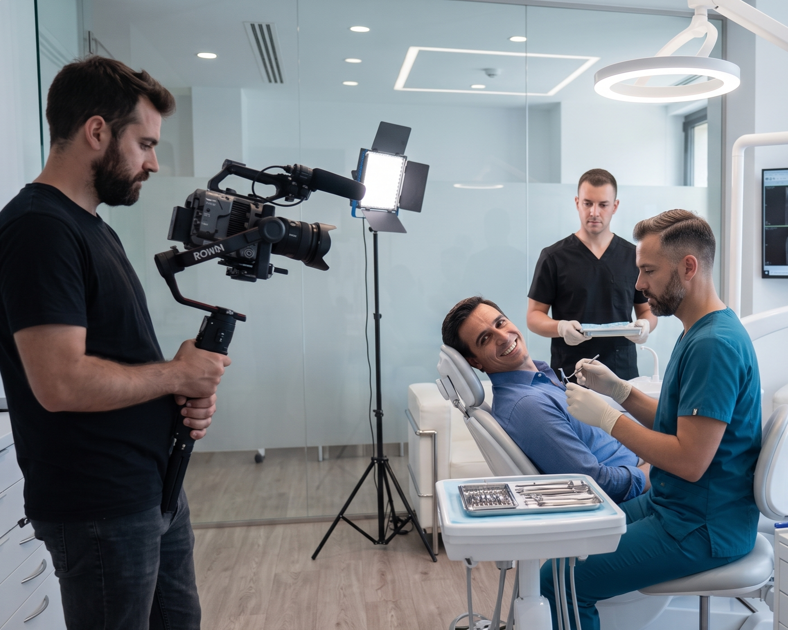 Tournage vidéo professionnel dans un cabinet dentaire